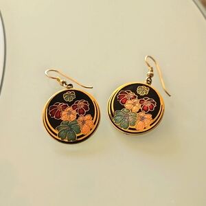Vintage Cloisonne pierced earrings